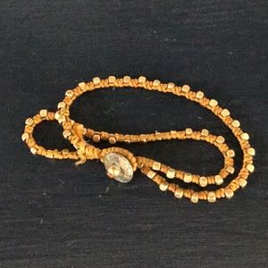 jungle girl. wrap-around bracelet. button and hoop